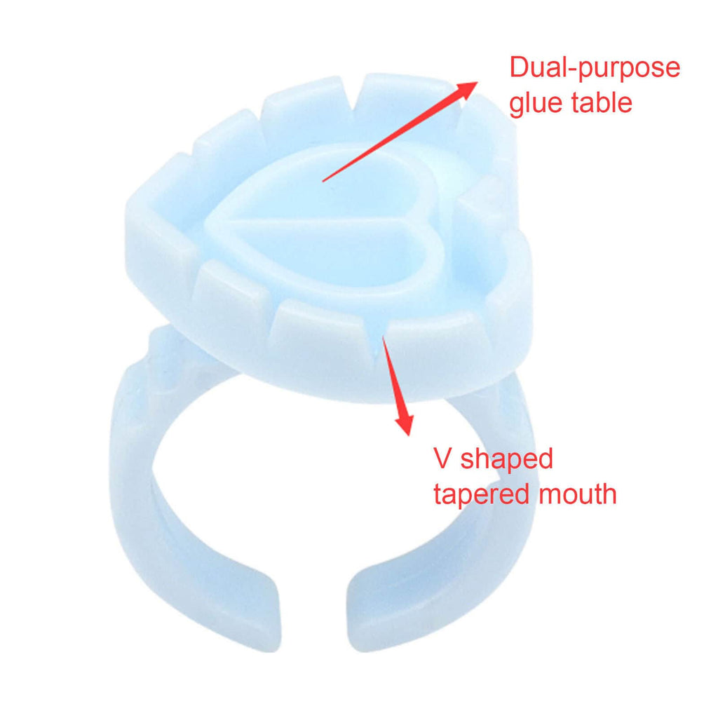 Heart Shaped Glue Rings - Blue Pack 100 image