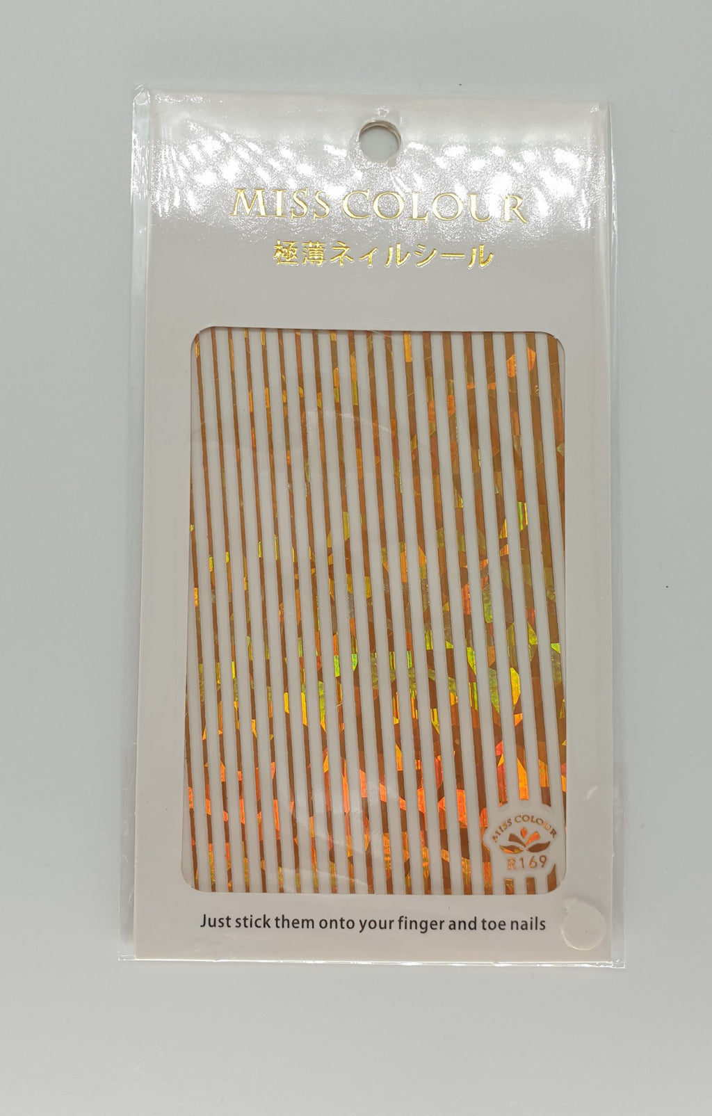 Nail Angel Holographic Line Stickers - Holo Gold image