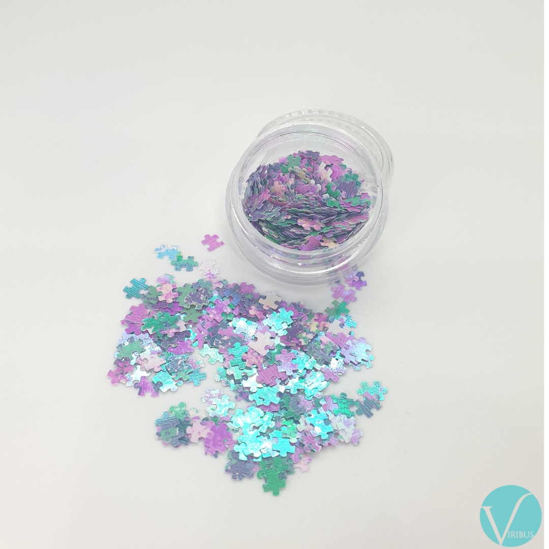 Puzzle Nail Art Holo UV 12 Colour Set image 1