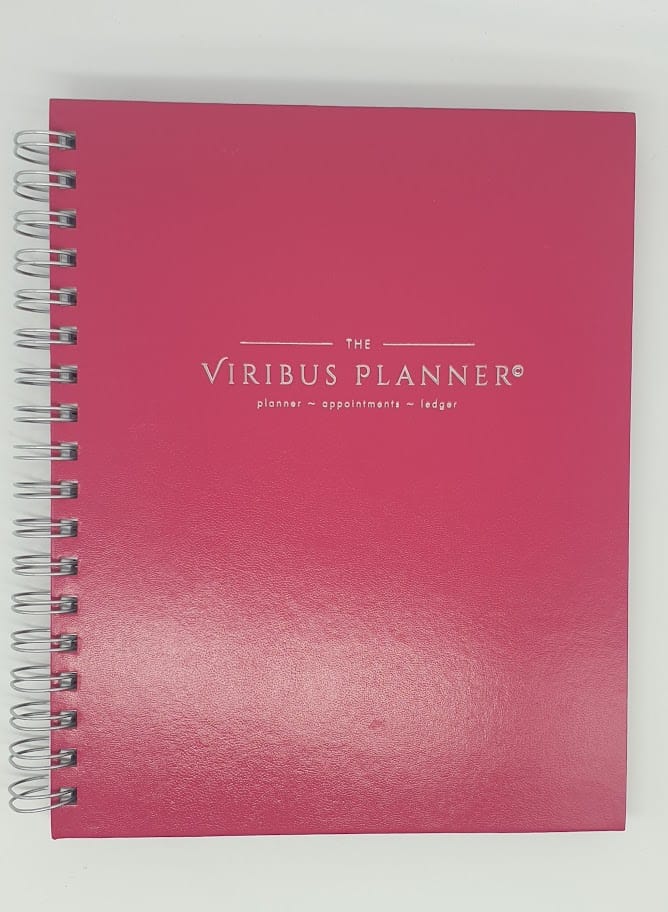 Viribus Year Planner 2025 - Raspberry (Faux Leather) image